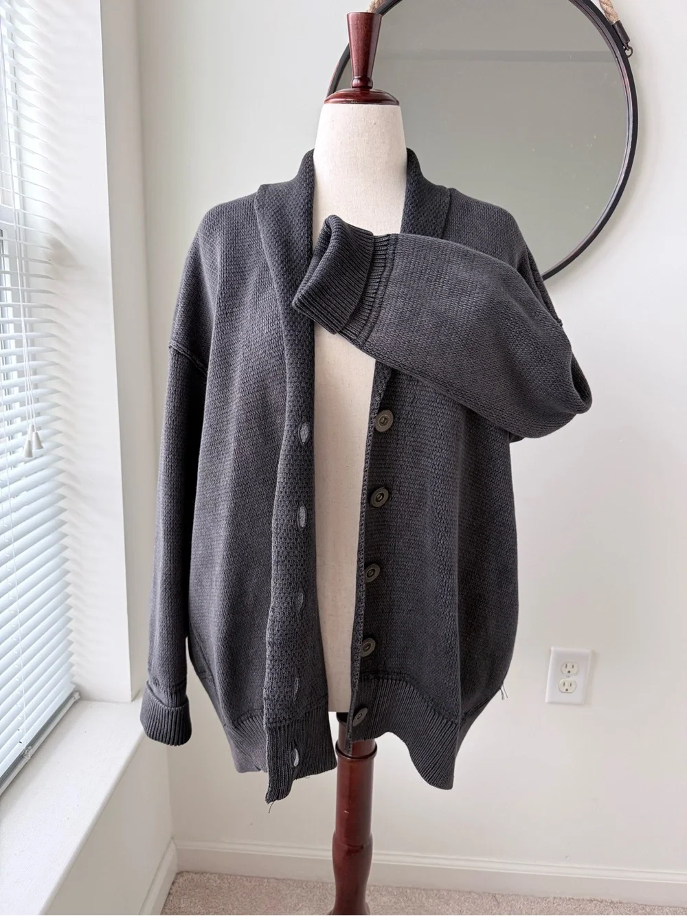 Free People Chamomile Cardigan in Shade Charcoal